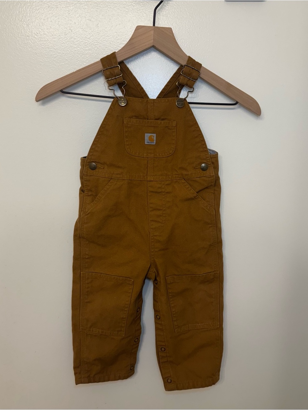 Carhartt Kids Brown 24mo Canvas Overalls - Durable Toddler Bottoms